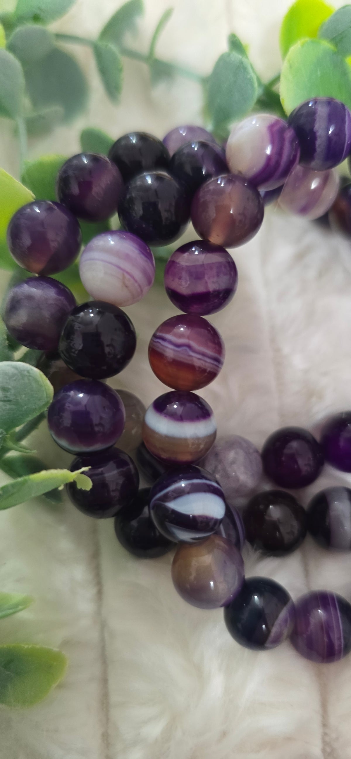 Natural Purple Agate Gemstone Bracelet