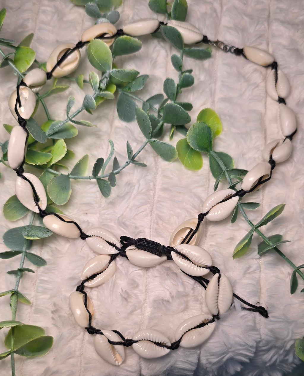 Authentic Handcrafted Cowrie Shell Choker & Bracelet Set