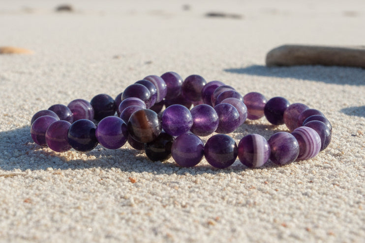 Natural Purple Agate Gemstone Bracelet