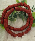 Original Authentic Red Coral Bead Bracelet Pair – Handcrafted Statement Jewelry
