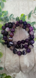 Natural Purple Agate Gemstone Bracelet
